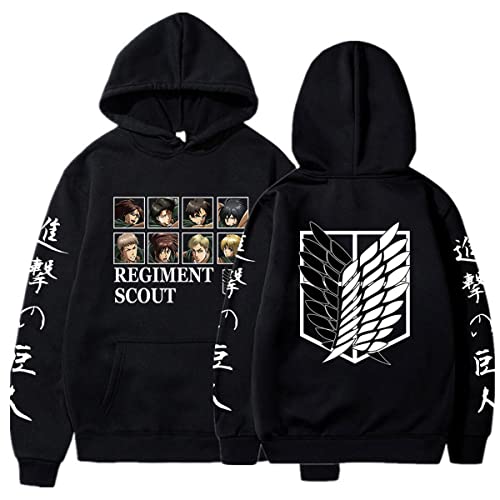 Sybnwnwm Attack on Titan Hoodie Levi Eren Sweatshirt AOT Scouting Legion 3D Tops Kapuzen Pullover Pulli Unisex von Sybnwnwm