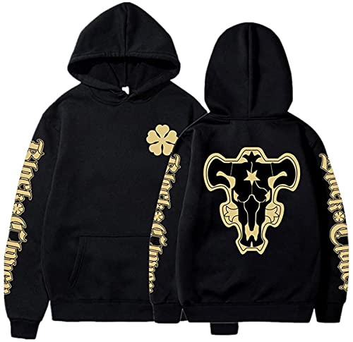 Sybnwnwm Black Clover Hoodies für Herren Asta Cosplay Kostüm Jacke Hoodie Pullover Kapuzenpullover Sweatshirt, Schwarz , XXXL von Sybnwnwm