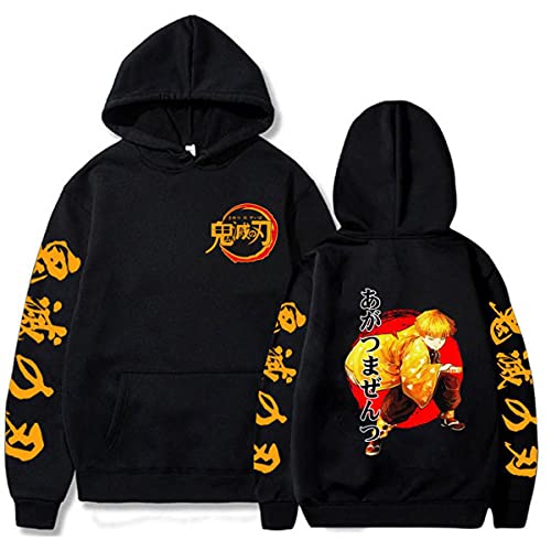 Sybnwnwm Y2K Hoodie Nezuko Zenitsu Cosplay Y2K Hoodies Langarm Pullover Sweatshirt Pulli von Sybnwnwm