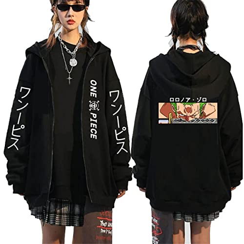 Sybnwnwm One Piece Hoodie Zip Up Ruffy Zoro Chopper Cosplay Kapuzenpullover Hoodies Jacke Zipper Coat Sweatshirts Kapuzenjacke von Sybnwnwm