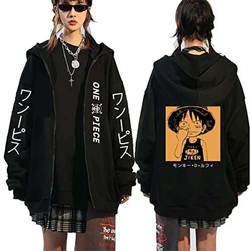 Sybnwnwm One Piece Hoodie Zip Up Ruffy Zoro Chopper Cosplay Kapuzenpullover Hoodies Jacke Zipper Coat Sweatshirts Kapuzenjacke von Sybnwnwm