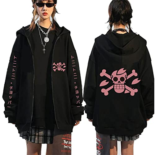 Sybnwnwm One Piece Hoodie Zipper Kapuzenpullover Sweatshirts Zip Up Hoodie Ruffy Zoro Chopper Cosplay Kapuzenpullover Hoodies von Sybnwnwm