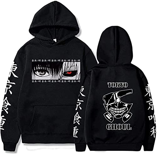 Sybnwnwm Tokyo Ghoul Hoodie Anime Kapuzenpullover Hoodies Langarm Sweatshirt für Männer Frauen, Schwarz , M von Sybnwnwm