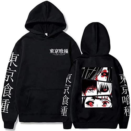 Sybnwnwm Tokyo Ghoul Hoodie Kaneki ken Print Kapuzenpullover Hoodies Langarm Sweatshirt für Herren Damen, Schwarz , L von Sybnwnwm