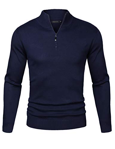 Sykooria Pullover Herren Stehkragen 1/4 Half Zip Arbeitspullover Baumwolle Rollkragenpullover Stretch Winterpullover Herbst Winter Langarm Poloshirt Sweater von Sykooria