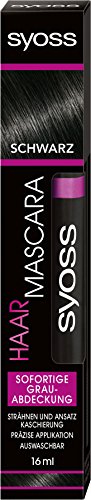 SYOSS Haar Mascara, Haarfarbe Schwarz, sofortige Grauabdeckung, 1er Pack (1 x 16 ml) von Syoss