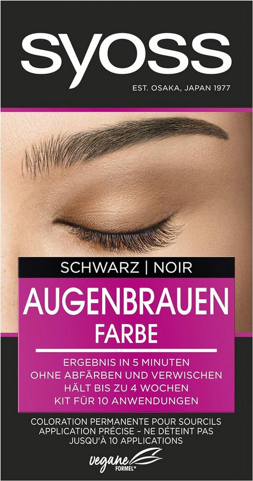 Syoss Augenbrauenfarbe Schwarz, 17 ml, für einen natürlichen Look, langanhaltend von Syoss