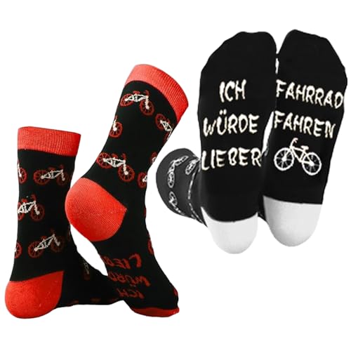 Szhhrxi 2 Paar Fahrradsocken Herren, Rennrad Socken 40-46, Radsocken mit Motiv Baumwolle, Sportsocken & Tennissocken, Geschenke für Fahrradfahrer Szhhrxi 2 Paar Fahrradsocken Herren, Rennrad Socken 40-46, Radsocken mit Motiv Baumwolle, Sportsocken & Tennissocken, Geschenke für Fahrradfahrer von Szhhrxi