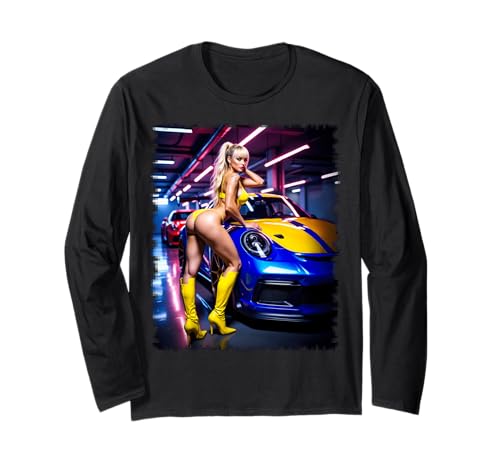 T-Shirt mit Girl On It Sexy Blond im Bikini & exotischem Auto Langarmshirt T-Shirt mit Girl On It Sexy Blond im Bikini & exotischem Auto Langarmshirt von T-Shirts with girls on it by NSPART