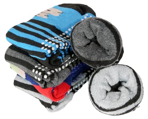 T&R Industrees 4 Paar rutschfeste warme ABS Socken mit Anti-Rutsch Stopper | Thermo Socken für Jungen und Mädchen| Bärchen Supermix 3| 23-26 von T&R Industrees