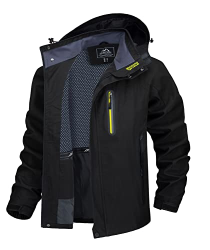TACVASEN Outdoorjacke Herren Wasserdicht Wanderjacke Freizeitjacke Leicht Übergangsjacke Softshelljacke Funktionsjacke Herbst Jacke Kapuze Regenjacke (M, Schwarz) TACVASEN Outdoorjacke Herren Wasserdicht Wanderjacke Freizeitjacke Leicht Übergangsjacke Softshelljacke Funktionsjacke Herbst Jacke Kapuze Regenjacke (M, Schwarz) von TACVASEN