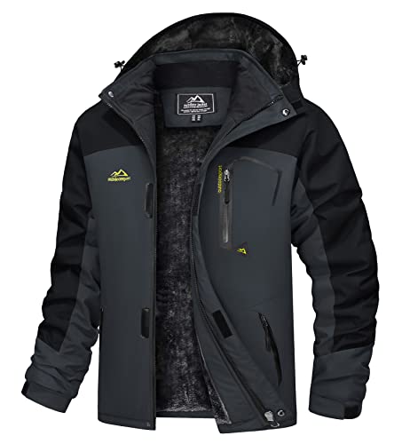TACVASEN Herren Arbeitsjacke Winter Angeljacke Übergangsjacke Regenjacke Outdoorjacke Wasserdicht Atmungsaktiv Winddicht, Grau Schwarz, L TACVASEN Herren Arbeitsjacke Winter Angeljacke Übergangsjacke Regenjacke Outdoorjacke Wasserdicht Atmungsaktiv Winddicht, Grau Schwarz, L von TACVASEN