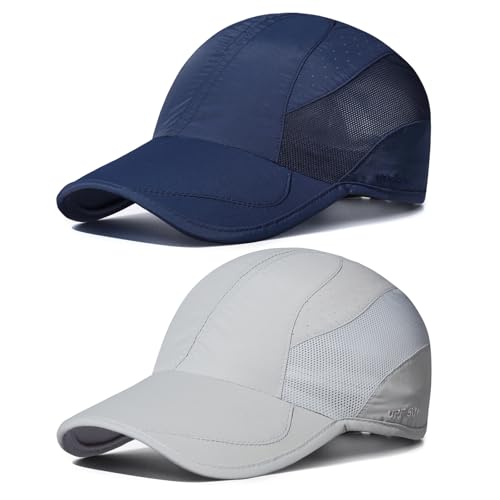 TAGVO Basecap Mesh Herren Damen, 2 Stück Baseball Cap mit UV-Schutz Lässige Trocknend Atmungsaktiv, Running Sport Caps mit Verstellbar Leichte Faltbare, Baseballkappe Sommer Golf Kappe für Draußen TAGVO Basecap Mesh Herren Damen, 2 Stück Baseball Cap mit UV-Schutz Lässige Trocknend Atmungsaktiv, Running Sport Caps mit Verstellbar Leichte Faltbare, Baseballkappe Sommer Golf Kappe für Draußen von TAGVO