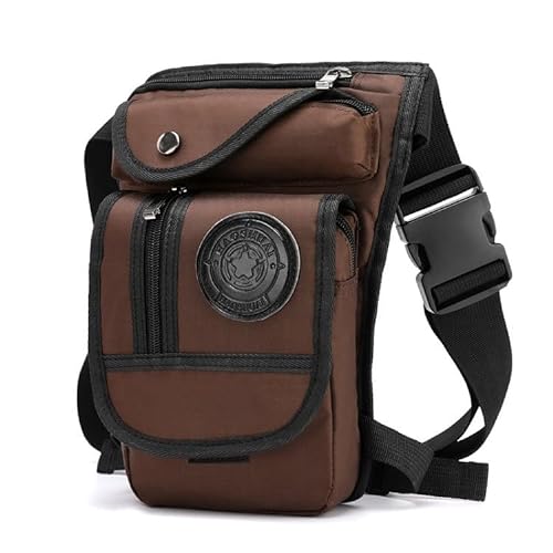 Beintasche Motorrad Motorrad Taille Tasche Mode Leinwand Drop Beinbeutel Muiti Funktionale Messenger Umhängetasche Motorrad Stil Tasche Motorrad Beintasche (Color : Brown) von TAIGUHUI