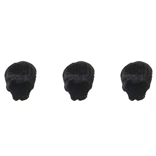 TAMOSH 3X Mode Perücke Kurze Schwarze Männliche Gerade Gerade Synthetische Perücke für Männer Haar Fleeciness Realistische Natürliche Schwarze Schwarze Toupee Perücken von TAMOSH