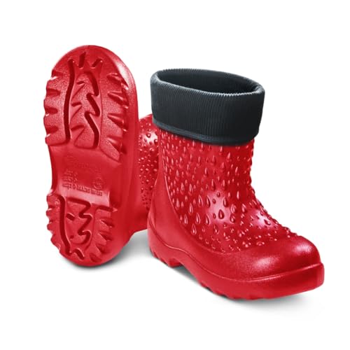 TAMS® Kinder Winter Gummistiefel wasserdicht Regenstiefel Regenschuhe Gummistiefel EVA Gelb Rot Schwarz 22/23-34/35 (Rot, EU Schuhgrößensystem, Jugendliche, Numerisch (von/bis), M, 34, 35) von TAMS