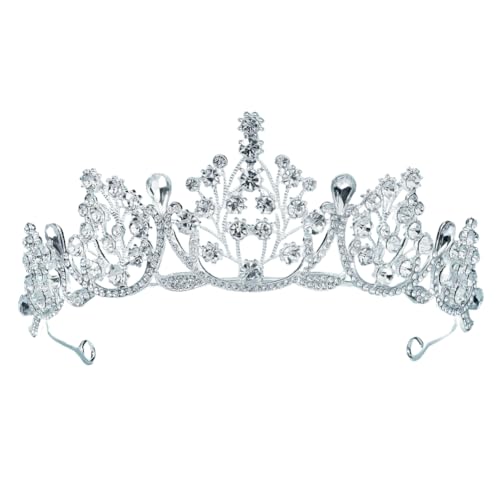 145 * 3CM Barock Perle Kristall Braut Krone Für Hochzeit Tiara Prinzessin Königin Krone Strass Braut Stirnband Für Mädchen frauen von TAMUNI