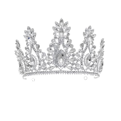 15 * 95 cm Retro Barock Kristall Braut Krone Für Hochzeit Tiara Prinzessin Königin Krone Rot/Grün Strass braut Stirnband von TAMUNI