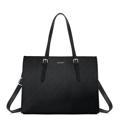 TAN.TOMI Handtasche Damen, Laptop Handtasche Damen für Büro Schule, Groß Tote Bag Aktentasche Notebooktasche Arbeitstasche Bürotasche Bsiness Taschen Damen 15,6 Zoll. von TAN.TOMI