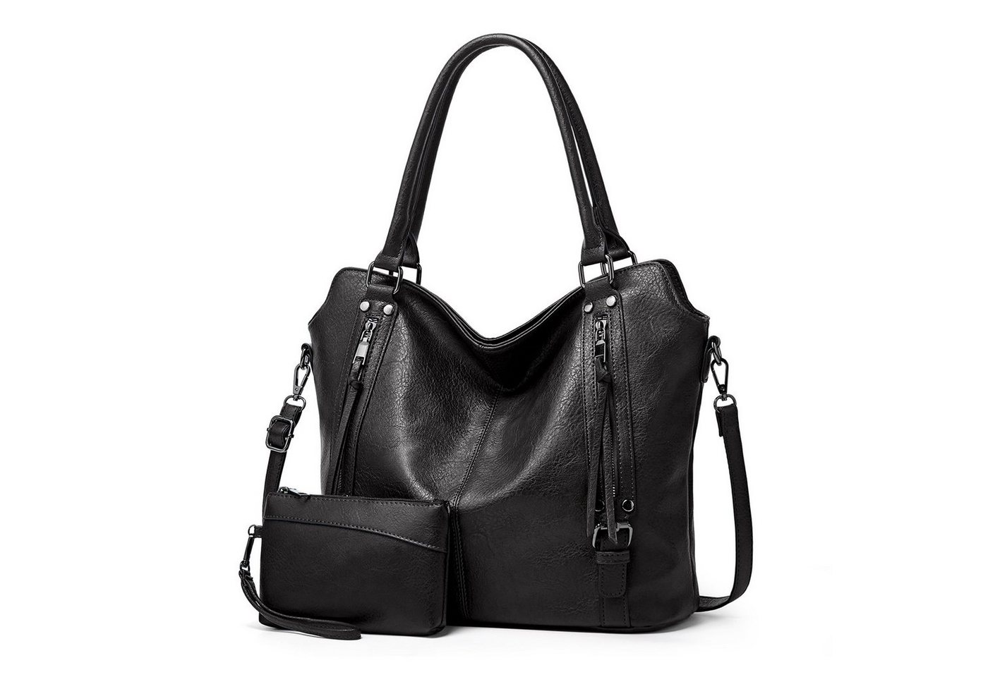 TAN.TOMI Handtasche Damen Schultertasche Groß Shopper Synthetisches-Lederhandtasche (2-tlg), Handtaschen Umhängetasche Geldbörse Damen Taschen 2-Tlg von TAN.TOMI