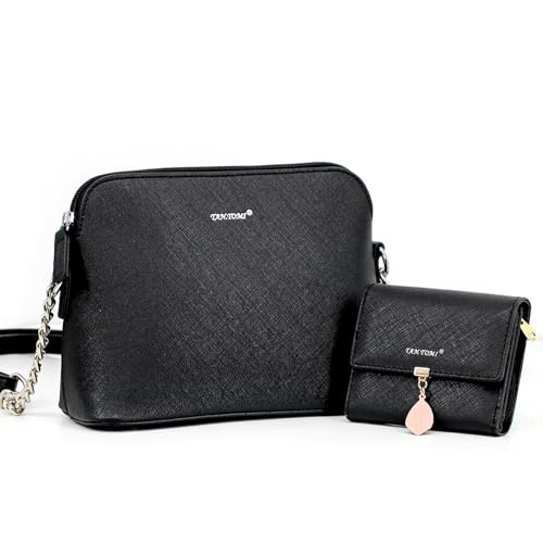 TAN.TOMI Handtasche Damen Umhängetasche,Kleine Umhängetasche Damen,Kleine Tasche Damen,Handtasche Damen Kette Schultertasche Elegant Crossbody Bag,Umhängetasche Damen Schwarz von TAN.TOMI