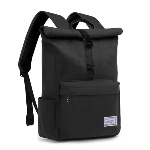 TAN.TOMI Rucksack Damen Herren, Rucksack Laptop Tasche 15,6 Zoll, Laptop Rucksack Damen Herren weit öffenbar, Rolltop Rucksack wasserdicht,Backpack Daypack für Schule,Fahrradfahren,Freizeit und Reise. von TAN.TOMI