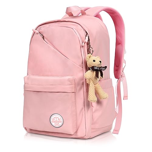 TAN.TOMI Schulrucksack Mädchen Schulrucksack Jungen, Rucksack Mädchen Rucksack Herren mit Laptopfach, Große Kapazität Wasserdichte Schultasche, Mitgeliefert Wird ein Kleiner Teddybär-Anhänger von TAN.TOMI