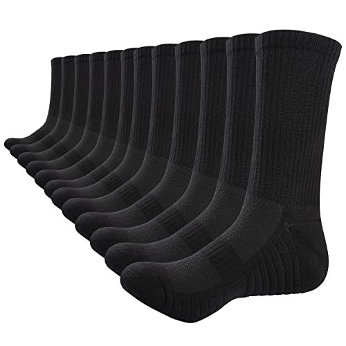 TANSTC Sneaker Socken Herren Damen Baumwolle Laufsocken Atmungsaktiv Weich Lange Warm rutschfest Sportsocken Schwarz Weiß Grau 6 Paar 43-46 39-42 35-38 47-50 Wandersocken von TANSTC