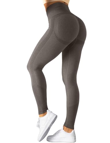 TAYOEA Sport Leggings Damen Nahtlose Scrunch Leggings Hohe Taille Fitnesshose Gym Yogahose Booty Lifting Push up Workout Blickdicht Sporthose Braun,M TAYOEA Sport Leggings Damen Nahtlose Scrunch Leggings Hohe Taille Fitnesshose Gym Yogahose Booty Lifting Push up Workout Blickdicht Sporthose Braun,M von TAYOEA