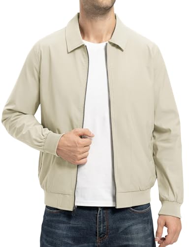 TBMPOY Leichte Herrenjacken, lässig, stilvoll, Windbreaker für Männer, leichte Trainingsjacke, Laydown-Kragen, Herbst-Golfmäntel, Hellkhaki, XL TBMPOY Leichte Herrenjacken, lässig, stilvoll, Windbreaker für Männer, leichte Trainingsjacke, Laydown-Kragen, Herbst-Golfmäntel, Hellkhaki, XL von TBMPOY