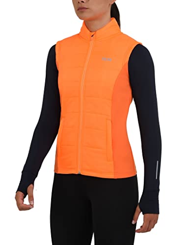 TCA Damen Excel Runner Leichte Laufweste mit Reißverschlusstaschen - Orange, XL von TCA