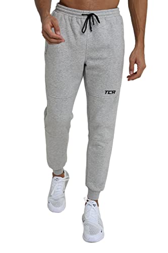 TCA Herren Utility Jogginghose mit Reißverschlusstaschen & Konischer Passform - Grau, M von TCA