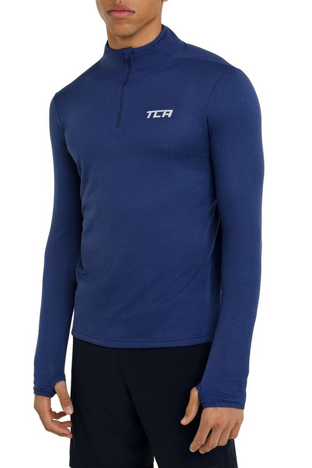 TCA Langarmshirt TCA Herren Cloud Fleece Sporttop Laufshirt - Dunkelblau, XXL (1-tlg) von TCA