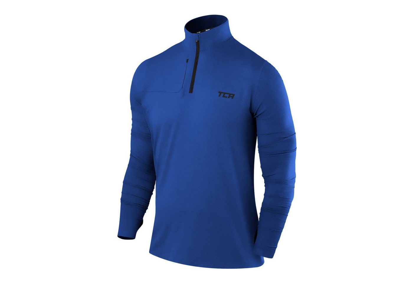 TCA Langarmshirt TCA Herren Fusion Pro Quickdry Langarm Laufshirt Blau S (1-tlg) von TCA