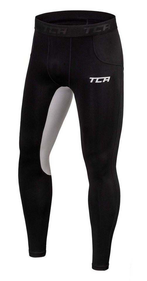 TCA Lauftights TCA Herren Leggings, Kompressionshose, Sporthose - Schwarz/Hellgrau (1-tlg) von TCA