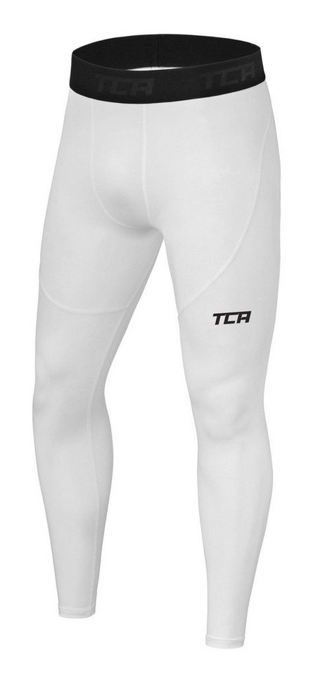 TCA Lauftights TCA Herren Pro Performance Leggings, Kompressionshose - Weiss, XL (1-tlg) von TCA