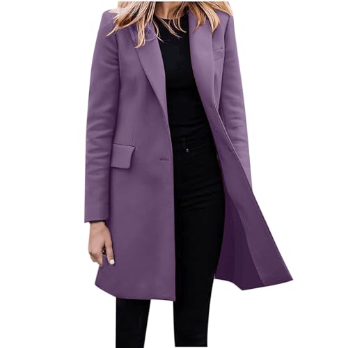 Blazer Damen Elegant Lang Hochzeit - Long Blazer Für Damen Große Größen - Schick Sportlich Oversize Blazer Jacke Long Oversized Modern Longblazer Tailliert Sweatblazer Lässig Sweat Trachtenblazer von TDEOK