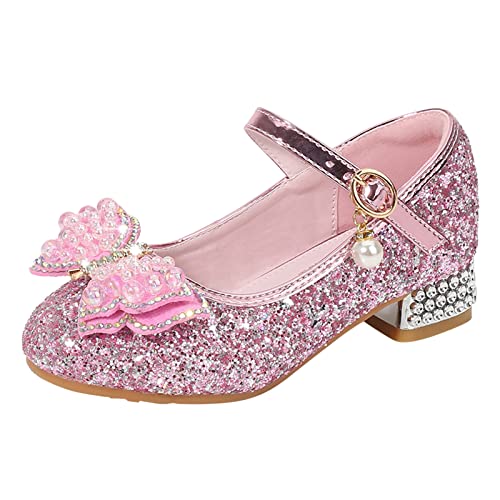 Prinzessin Schuhe Mädchen Absatz Blinkende Kinderschuhe Mädchen Weiche Schuhe Für Besondere Anlässe, Taufe, Hochzeit Party Ballerinas Schuhe Taufschuhe Mädchen Baby Mary Jane Schuhe von TDEOK