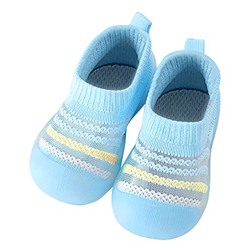 TDEOK Baby Mädchen Kinder Freizeitschuhe Mesh Soft Bottom Atmungsaktive Slip On Sportschuhe Socken Schuhe Jungs Schuhe 35 (Blue, 25 Toddler) von TDEOK