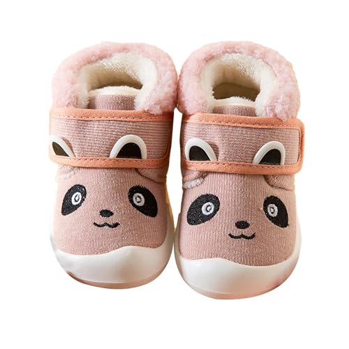 TDEOK Baby Mädchen Turnschuhe Winter rutschfeste Karte Panda Cartoon warme Kleinkind Schuhe mit weichem Boden Sandalen Damen Größe 42 (Pink, 21 Infant) von TDEOK