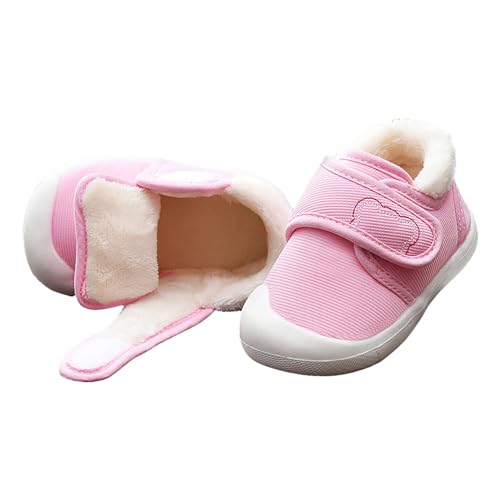 TDEOK Baby-Sneaker für und Mädchen, und Winter, weiche Sohle, rutschfeste, gepolsterte Baumwollschuhe, leichte Kleinkinderschuhe Jogginganzug Damen (Pink, 21 Infant) von TDEOK