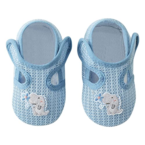 TDEOK Baby Wanderschuhe Cartoon weiche Sohle Anti-Rutsch-Socken Baby Bodenschuhe Baby Wandersocken Sommer Mesh Cartoon Baby Anti Slip dünne Sockenärmel Baby Junge (Blue, 22 Infant) von TDEOK