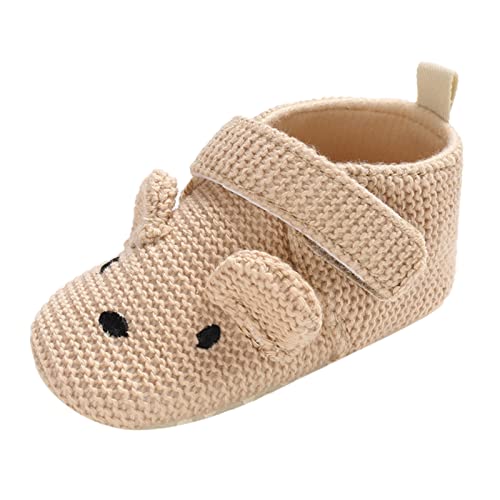 TDEOK Babyschuhe und Mädchen Baumwollschuhe Hakenschlaufe einfarbig leicht weich bequem niedlich Cartoon Tiermuster Strümpfe Baby Sneaker (A, 22 Toddler) von TDEOK