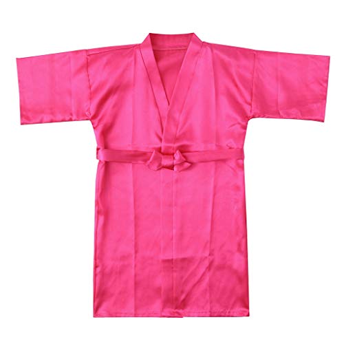 TDEOK Bademantel MäDchen Satin-Seide Kimono Robe Kinderbademantel Japanischen-Stil Blumen-Robe Kinder Morgenmantel Lang NachtwäSche Mit GüRtel Morgenmantel FüR Spa,Hochzeit,Party von TDEOK