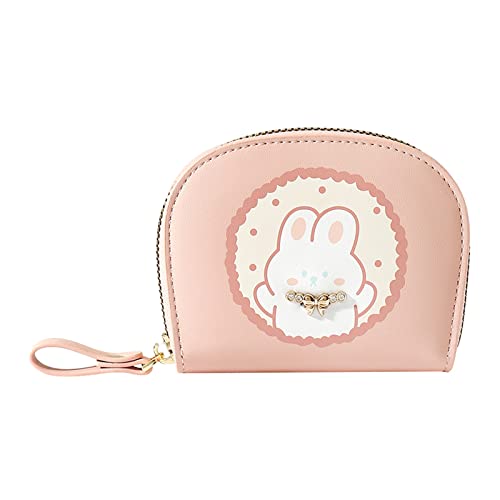 TDEOK Cartoon Rabbit Cute Multi Card Damen Kartenhalter Multifunktionale Geldbörse mit Reißverschluss und großer Kapazität Geldbörsen Herren Derrick (Pink, One Size) von TDEOK