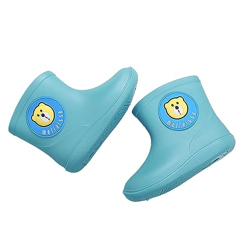 TDEOK Cartoon Schuhe Kinder Stiefel Wasserdichte Gummi Baby Regen Regen Mädchen Kleinkind Babyschuhe Schneeschuhe Kinder 37 (Blue, 1-2 Years) von TDEOK