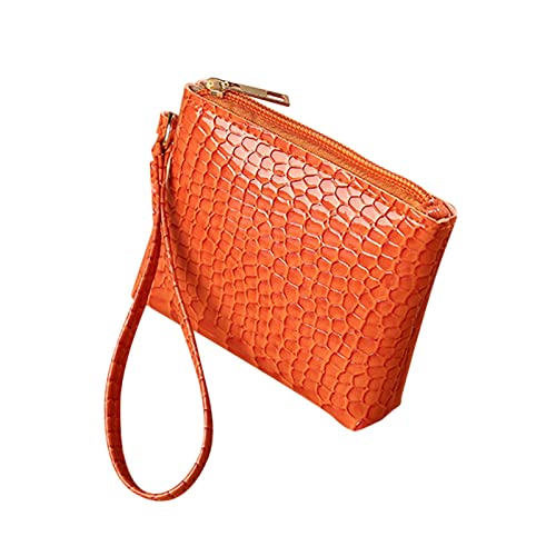 TDEOK Damen-Geldbörse, modische Tasche und sehr tragbare, leichte und große Geldbörse Brieftasche Mit Geldscheinklammer (Orange, One Size) von TDEOK