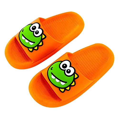 TDEOK Dinosaurier-Kinder-Hausschuhe, niedliche Cartoon-Strand-Hausschuhe für Kinder, rutschfeste - und Mädchen-Sommerschuhe Waschbare Hausschuhe (Orange, 31 Little Child) von TDEOK