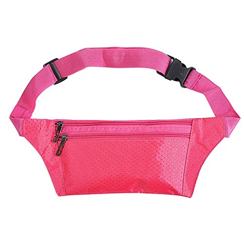 TDEOK Einfach für Männer und Frauen Freizeit solide wasserdichte Sport Fitness Taillenverpackungen Hüfttaschen (Hot Pink, One Size) von TDEOK