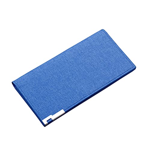 TDEOK Fashion ID Long Wallet Hasp Canvas Solid Color Men Open Purse Multiple Card Slots Clutch Bag Brieftasche Klein (Blue, One Size) von TDEOK